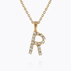 Caroline Svedbom Halsband-Mini Letter Necklace R/Crystal
