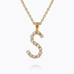 Caroline Svedbom Halsband-Mini Letter Necklace S/Crystal