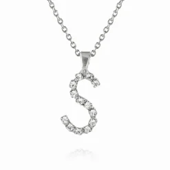 Caroline Svedbom Halsband-Mini Letter Necklace S/Crystal