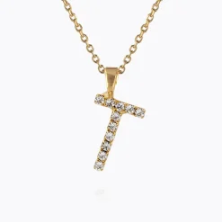 Caroline Svedbom Halsband-Mini Letter Necklace T/Crystal