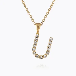 Caroline Svedbom Halsband-Mini Letter Necklace U/Crystal