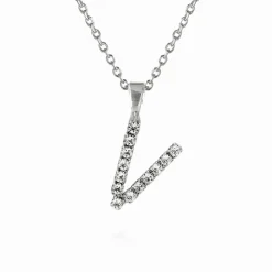 Caroline Svedbom Halsband-Mini Letter Necklace V/Crystal