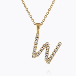 Caroline Svedbom Halsband-Mini Letter Necklace W/Crystal