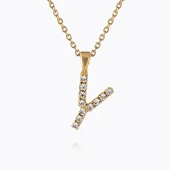 Caroline Svedbom Halsband-Mini Letter Necklace Y/Crystal