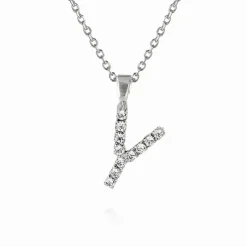 Caroline Svedbom Halsband-Mini Letter Necklace Y/Crystal