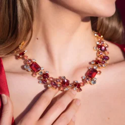 Caroline Svedbom Halsband-Noora Necklace/Mulberry Red Combo