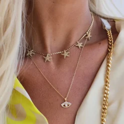 Caroline Svedbom Halsband-Petite Greek Eye Necklace/Crystal