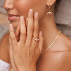 Caroline Svedbom Ringar-Petite Greek Eye Ring/Crystal