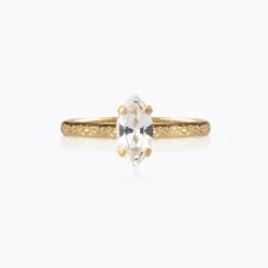 Caroline Svedbom Ringar-Petite Navette Ring/Crystal