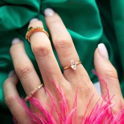 Caroline Svedbom Ringar-Petite Navette Ring/Crystal